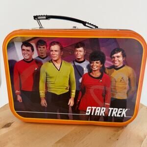 2009 Star Trek Metal Lunch Box Large Tin Tote Original Series Capt Kirk Spock